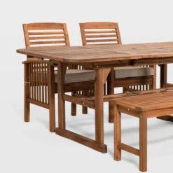 Ravenscroft 4pc Extendable Acacia Wood Outdoor Dining Set - Saracina Home 11 Ravenscroft 4pc Extendable Acacia Wood Outdoor Dining Set - Saracina Home -Saracina Home Shop GUEST 9093e35d 2049 4ddb a85b 14254399b8d2