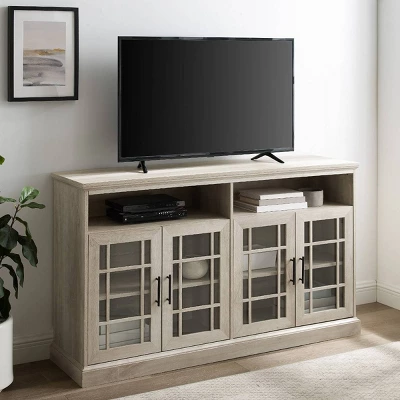 Transitional 4 Door Windowpane TV Stand For TVs Up To 65" - Saracina Home 6 Transitional 4 Door Windowpane TV Stand For TVs Up To 65" - Saracina Home - Image 6