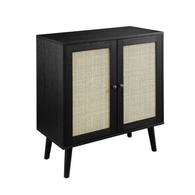 Modern Boho Wood And Rattan 2 Door Accent Cabinet - Saracina Home 10 Modern Boho Wood And Rattan 2 Door Accent Cabinet - Saracina Home - Image 10