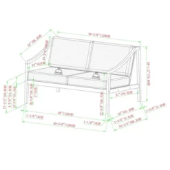Saracina Home Mid-Century Modern Slatted Acacia Outdoor Bench With Cushions -Saracina Home Shop GUEST 9290c681 722c 470e b230 2ed9df4b8fe2