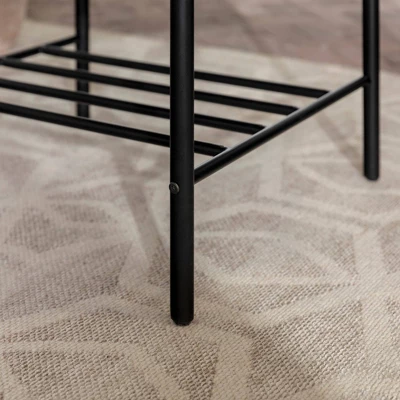 Saybrook Modern Metal And Wood Patio Hexagon Coffee Table - Dark Brown - Saracina Home 5 Saybrook Modern Metal And Wood Patio Hexagon Coffee Table - Dark Brown - Saracina Home - Image 5