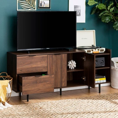 Rockwell Modern Storage TV Stand For TVs Up To 43" Brown - Saracina Home 10 Rockwell Modern Storage TV Stand For TVs Up To 43" Brown - Saracina Home - Image 10