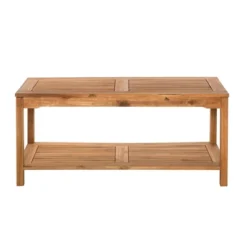 Ravenscroft Modern Boho Acacia Wood Slatted Outdoor Coffee Table With Lower Shelf - Saracina Home -Saracina Home Shop GUEST 96844e8b abd4 49c9 90db a4cf9d9bdccf