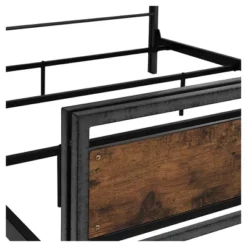 Queen Urban Chic Metal And Wood Plank Bed Brown - Saracina Home -Saracina Home Shop GUEST 96ec04c6 8825 401d a458 94fb7b509933