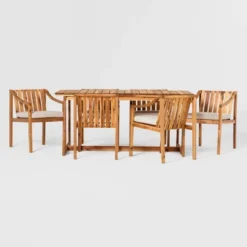 7pc Modern Slatted Wood Outdoor Dining Set - Saracina Home 13 7pc Modern Slatted Wood Outdoor Dining Set - Saracina Home -Saracina Home Shop GUEST 97b97aff 19ee 4550 9126 93ae4bc68f53