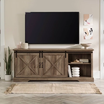 Clarabelle Double Sliding X Barn Door TV Stand For TVs Up To 80" - Saracina Home 16 Clarabelle Double Sliding X Barn Door TV Stand For TVs Up To 80" - Saracina Home - Image 16