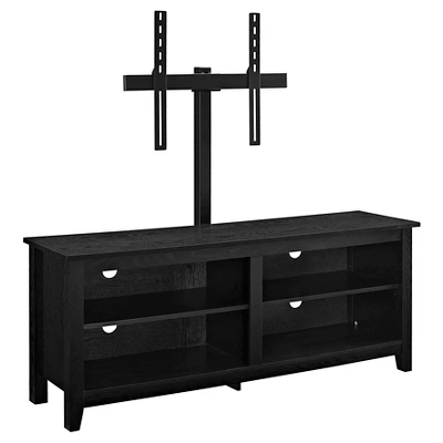 Farmhouse 4 Cubby Wood Open Storage With Mount TV Stand For TVs Up To 65" - Saracina Home 5 Farmhouse 4 Cubby Wood Open Storage With Mount TV Stand For TVs Up To 65" - Saracina Home - Image 5