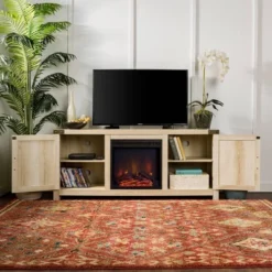 Clarabelle Double Door Farmhouse Electric Fireplace TV Stand For TVs Up To 65" - Saracina Home -Saracina Home Shop GUEST 9ad5d25c 9837 4e55 b4f9 c6207d38f03b