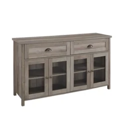 Millia Transitional Farmhouse 4 Door Sideboard With Glass Panels - Saracina Home -Saracina Home Shop GUEST 9b6ac529 c417 4296 99e5 b07ffb399067
