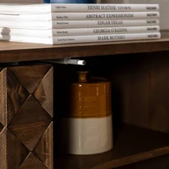 58" Modern Boho Solid Pine Wood Closed Storage Sideboard Brown - Saracina Home 30 58" Modern Boho Solid Pine Wood Closed Storage Sideboard Brown - Saracina Home -Saracina Home Shop GUEST 9cd08b68 31df 429c b257 49ad72716776