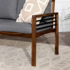 Saybrook Modern Metal And Wood Patio Loveseat - Gray/Dark Brown - Saracina Home 15 Saybrook Modern Metal And Wood Patio Loveseat - Gray/Dark Brown - Saracina Home -Saracina Home Shop GUEST 9d3c59a7 d784 409b 8d9b 2ff43d11dbb3