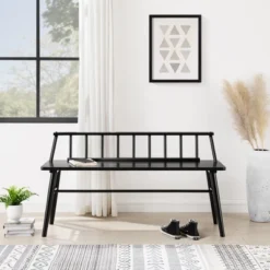 Transitional Low-Back Spindle Entryway Bench - Saracina Home -Saracina Home Shop GUEST 9f4bb3bb 99d2 47f1 a305 15794eb7c1eb