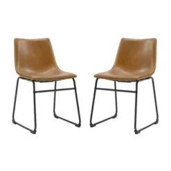 Set Of 2 Laslo Modern Upholstered Faux Leather Dining Chairs - Saracina Home -Saracina Home Shop GUEST a575f745 32e2 4880 af78 c97be1dbada8