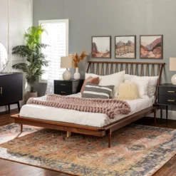 Boho Solid Wood Spindle Platform Bed - Saracina Home -Saracina Home Shop GUEST a59e04b0 9472 44a4 aa47 43be053d19eb