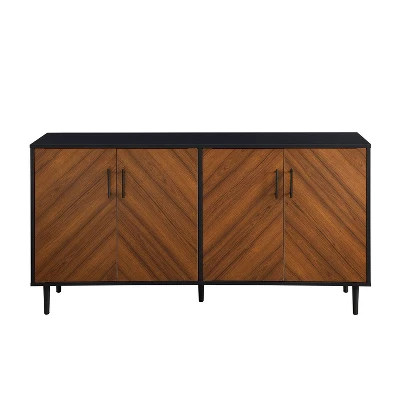 Angelo Modern Bookmatch 4 Door Sideboard - Saracina Home 4 Angelo Modern Bookmatch 4 Door Sideboard - Saracina Home - Image 4