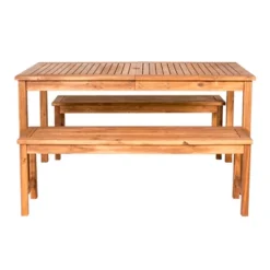 3pc Acacia Wood Simple Patio Dining Set - Saracina Home -Saracina Home Shop GUEST a7cad3eb 88a7 43a9 b083 1e4637b6fdd0