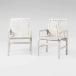 2pk Slatted Chevron Acacia Wood Patio Chairs - Saracina Home -Saracina Home Shop GUEST aa2415f8 ee29 4d64 9a59 635679ab9a2b