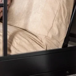 Twin Over Futon Analise Metal Bunk Bed Black - Saracina Home -Saracina Home Shop GUEST aa2d1e2d b75c 4bdb 9c73 1846806f43c6