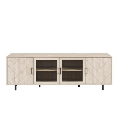 Vik Modern Boho 4 Door Herringbone TV Stand For TVs Up To 80" - Saracina Home 4 Vik Modern Boho 4 Door Herringbone TV Stand For TVs Up To 80" - Saracina Home - Image 4
