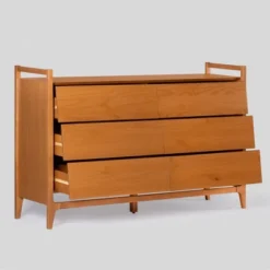 Mid-Century Modern Solid Wood Paneled 6 Drawer Dresser - Saracina Home -Saracina Home Shop GUEST b2c10dc1 8f47 4650 9aa3 73b031414cdc