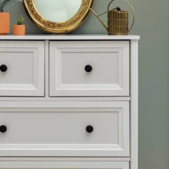 Farmhouse 5 Drawer Grooved Tall Storage Dresser White - Saracina Home 20 Farmhouse 5 Drawer Grooved Tall Storage Dresser White - Saracina Home -Saracina Home Shop GUEST b4300c6d 296c 461f 9b10 91e1f40743a0