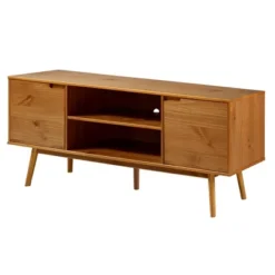 Solid Wood Mid-Century Modern TV Stand For TVs Up To 80" - Saracina Home -Saracina Home Shop GUEST b4ef855d 4d09 4e84 b45e 237d42433b01
