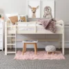 Twin Solid Pine Wood Low Loft Bed White - Saracina Home