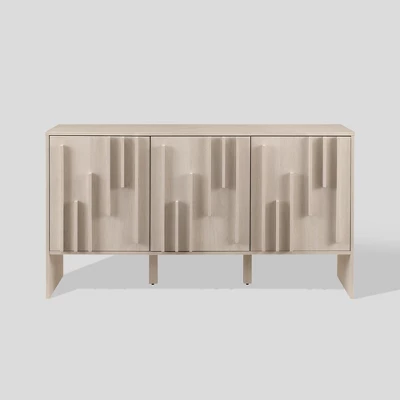 Modern Staggered Vertical Accent 3 Door Sideboard - Saracina Home 2 Modern Staggered Vertical Accent 3 Door Sideboard - Saracina Home - Image 2
