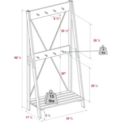 68" Solid Wood X Back Angled Hall Tree White Wash - Saracina Home 18 68" Solid Wood X Back Angled Hall Tree White Wash - Saracina Home -Saracina Home Shop GUEST bb29985f ab49 4989 acce 133d6ff43ac2