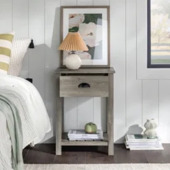 June Rustic Transitional Square Nightstand With Lower Shelf - Saracina Home 19 June Rustic Transitional Square Nightstand With Lower Shelf - Saracina Home -Saracina Home Shop GUEST bc00efcd 1744 4898 93dd 51d6b7f61f15
