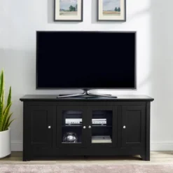 Closed Storage Wood TV Stand Console For TVs Up To 55" - Saracina Home -Saracina Home Shop GUEST bd94882b 87e0 41e0 a1b5 47af5f39b0f6