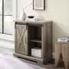Tertia Industrial Accent Cabinet With Sliding X Barn Door - Saracina Home