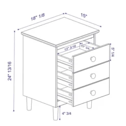 Stiva Classic Mid-Century Modern 3 Drawer Nightstand - Saracina Home -Saracina Home Shop GUEST bee22175 0b98 4727 8437 b5e06a3b01e7