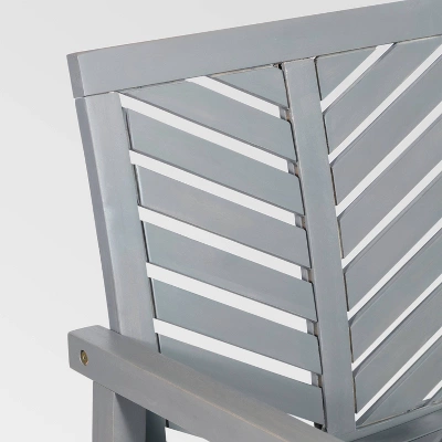 Slatted Chevron Acacia Wood Patio Rocking Chair - Saracina Home 5 Slatted Chevron Acacia Wood Patio Rocking Chair - Saracina Home - Image 5