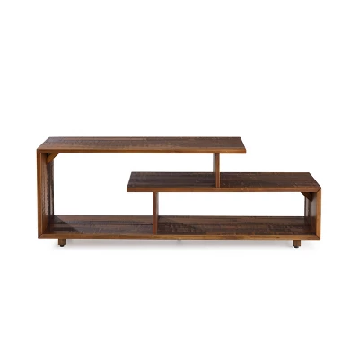 Rustic Modern Solid Wood TV Stand For TVs Up To 50" Amber - Saracina Home 2 Rustic Modern Solid Wood TV Stand For TVs Up To 50" Amber - Saracina Home - Image 2