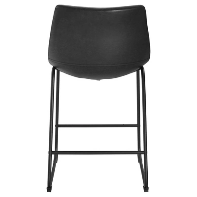 Set Of 2 Laslo Modern Upholstered Faux Leather Counter Height Barstools - Saracina Home 3 Set Of 2 Laslo Modern Upholstered Faux Leather Counter Height Barstools - Saracina Home - Image 3