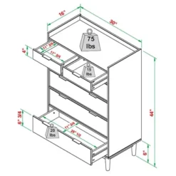 Mid-Century Modern Solid Wood 6 Drawer Vertical Dresser - Saracina Home 38 Mid-Century Modern Solid Wood 6 Drawer Vertical Dresser - Saracina Home -Saracina Home Shop GUEST c61ba0fa 135e 47de 9250 5e732e67fd91