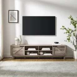Modern Rustic 2 Door Storage TV Stand For TVs Up To 80" - Saracina Home -Saracina Home Shop GUEST c696f5de 3779 4b36 b385 a3d7b6e6f737