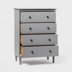 Stiva Classic Mid-Century Modern Vertical 4 Drawer Dresser Gray - Saracina Home -Saracina Home Shop GUEST c6d60492 56f3 4f0f 8f26 9a44ebfeb42d