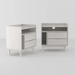 2pk Mid-Century Modern Solid Wood 2 Drawer Storage Nightstands - Saracina Home 25 2pk Mid-Century Modern Solid Wood 2 Drawer Storage Nightstands - Saracina Home -Saracina Home Shop GUEST c880a12d 845d 41f3 8c73 9ddb9ed4b555
