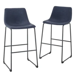 Set Of 2 Laslo Modern Upholstered Faux Leather Barstools - Saracina Home -Saracina Home Shop GUEST c8a50b3f e53f 45a3 9849 a53a3762f432