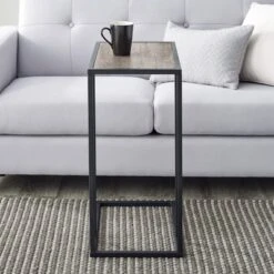 23" Modern Rectangle Two-Tone C Side Table With Metal Base - Saracina Home 11 23" Modern Rectangle Two-Tone C Side Table With Metal Base - Saracina Home -Saracina Home Shop GUEST c9fb0f6a 1baa 4f46 9ad4 ca78b73dae1e