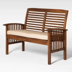 Ravenscroft Modern Boho Acacia Wood Slatted Outdoor Loveseat With Cushion - Saracina Home 30 Ravenscroft Modern Boho Acacia Wood Slatted Outdoor Loveseat With Cushion - Saracina Home -Saracina Home Shop GUEST cc174b51 e201 4d4d bdc1 4e90ccd2ded9