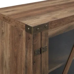 Clarabelle Transitional Glass Barn Door TV Stand For TVs Up To 65" - Saracina Home -Saracina Home Shop GUEST cc2324cd a499 4859 a80c 4cc5c428473a