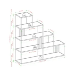 55.5" Modern 4 Shelf With Metal Bar Room Divider Bookcase Coastal Oak/Black - Saracina Home 15 55.5" Modern 4 Shelf With Metal Bar Room Divider Bookcase Coastal Oak/Black - Saracina Home -Saracina Home Shop GUEST cc7da339 0cfb 4594 9f54 82cb5df98f11