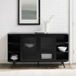 Mid-Century Modern Glass Double Door Curved Sideboard - Saracina Home 10 Mid-Century Modern Glass Double Door Curved Sideboard - Saracina Home -Saracina Home Shop GUEST ccca2787 3517 4648 845b 2937e6e14a4a