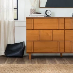 Modern Vertical Accent Solid Wood 6 Drawer Double Dresser - Saracina Home -Saracina Home Shop GUEST cd7c2818 9a18 469d 807e 39f6e5d38ae6