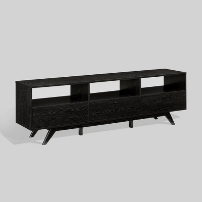 Mid-Century Modern Low TV Stand With Storage For TVs Up To 80" - Saracina Home 2 Mid-Century Modern Low TV Stand With Storage For TVs Up To 80" - Saracina Home - Image 2