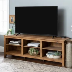 Transitional 6 Cubby Wood Open Storage Wood TV Stand For TVs Up To 80"- Saracina Home 21 Transitional 6 Cubby Wood Open Storage Wood TV Stand For TVs Up To 80"- Saracina Home -Saracina Home Shop GUEST ce83f227 95ad 48d0 9fb8 48e192d8fef5