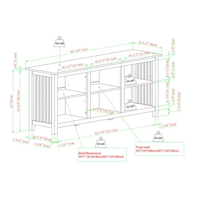 Mission Slatted Media Console TV Stand For TVs Up To 65" - Saracina Home 1 Mission Slatted Media Console TV Stand For TVs Up To 65" - Saracina Home